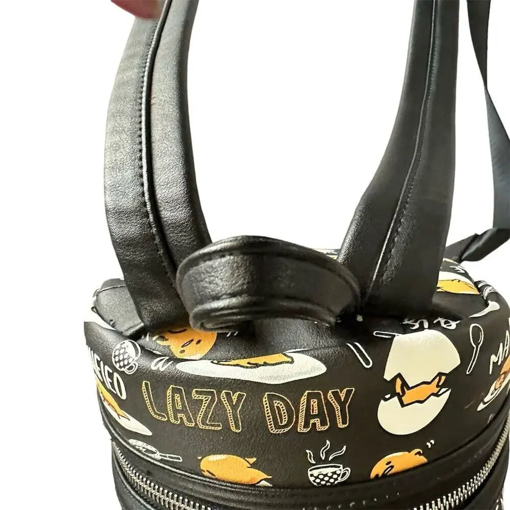 Rare Sanrio‎ Gudetama x Loungefly Mini Backpack in black colorway. - Picture 9 of 14